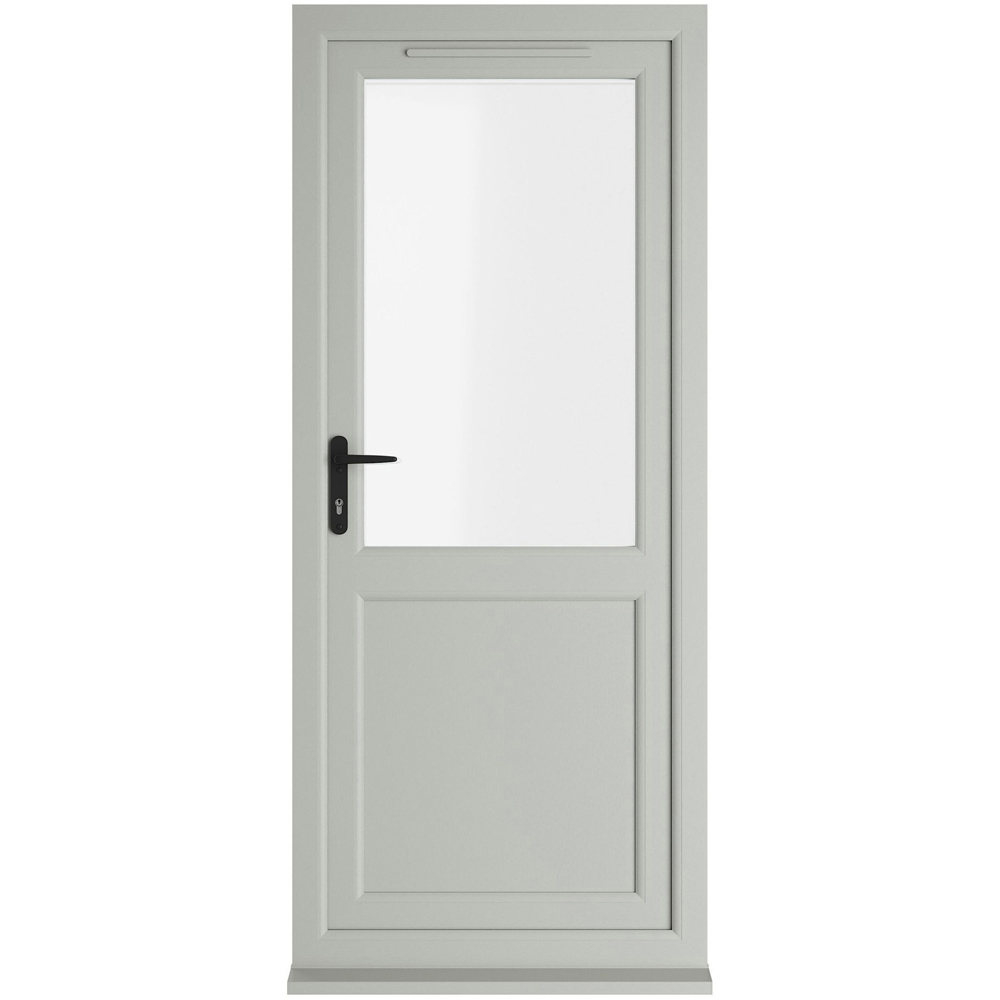 Crystal Agate and White Half Glass RH Open Clear Triple Glazed Door 920 x 2090mm Image 1
