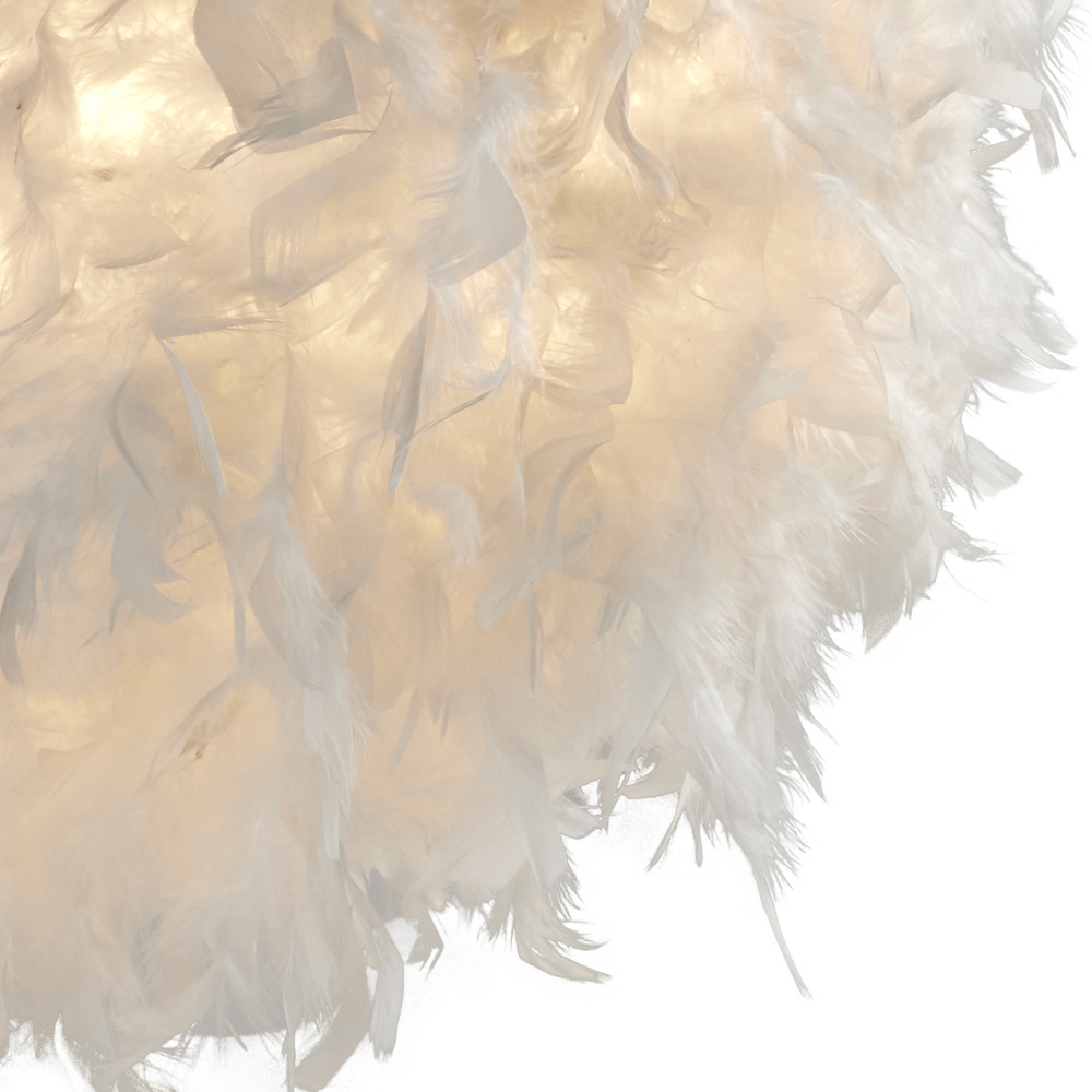 Lighting Collection White Feather Shade Image 4