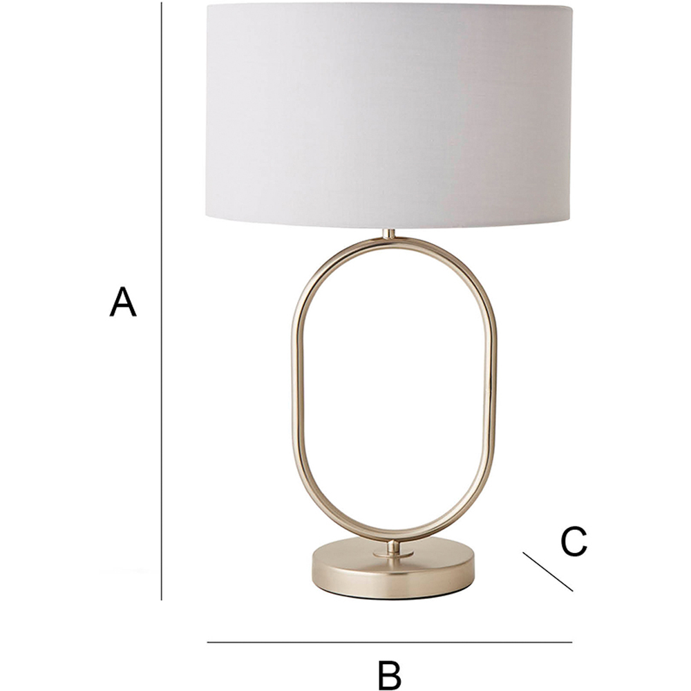 ValueLights Antonia Grey Fabric Drum Lamp Shade Brushed Chrome Oval LED Table Lamp Image 7