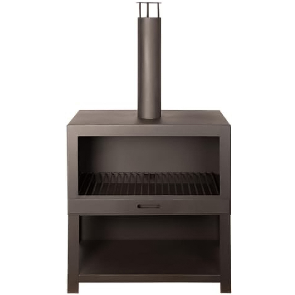 Fallen Fruits Large Black Terrace Heater and Wood Storage Image 1