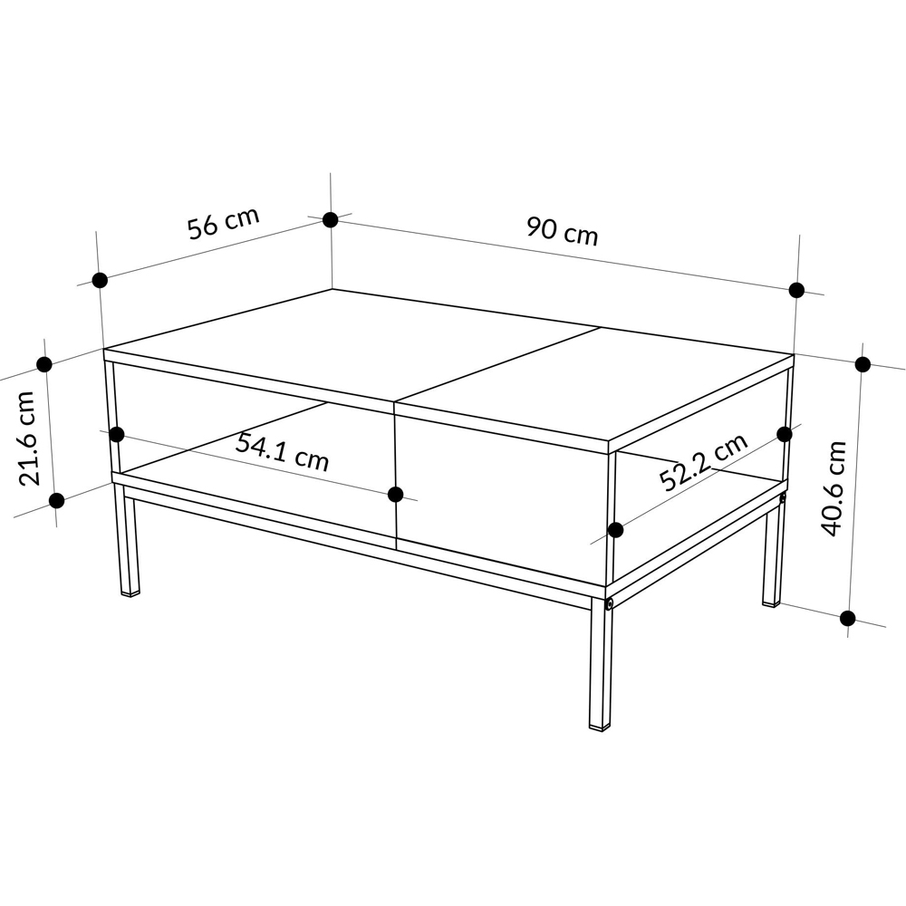 Decortie Cailin Single Shelf Natural Oak Coffee Table Image 6