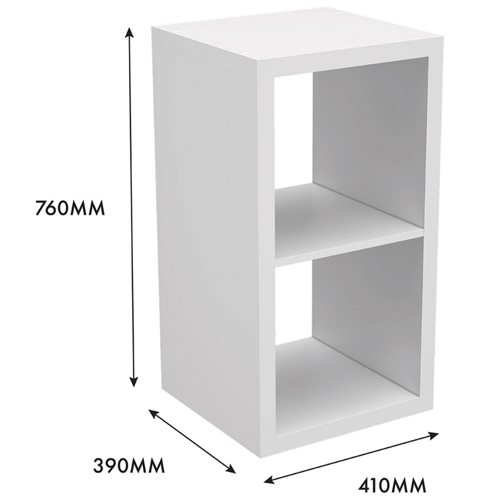 Clever Cube 2 Shelf White Storage Unit Image 6