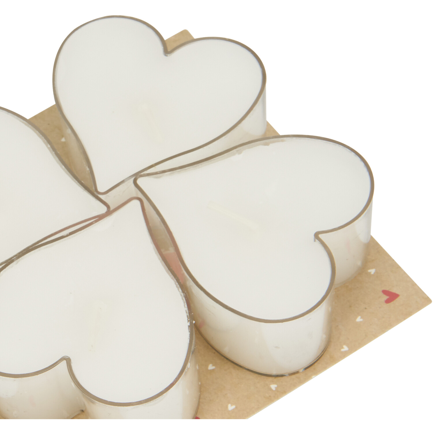 Pack of 4 Heart Vanilla Tealights - White Image 3