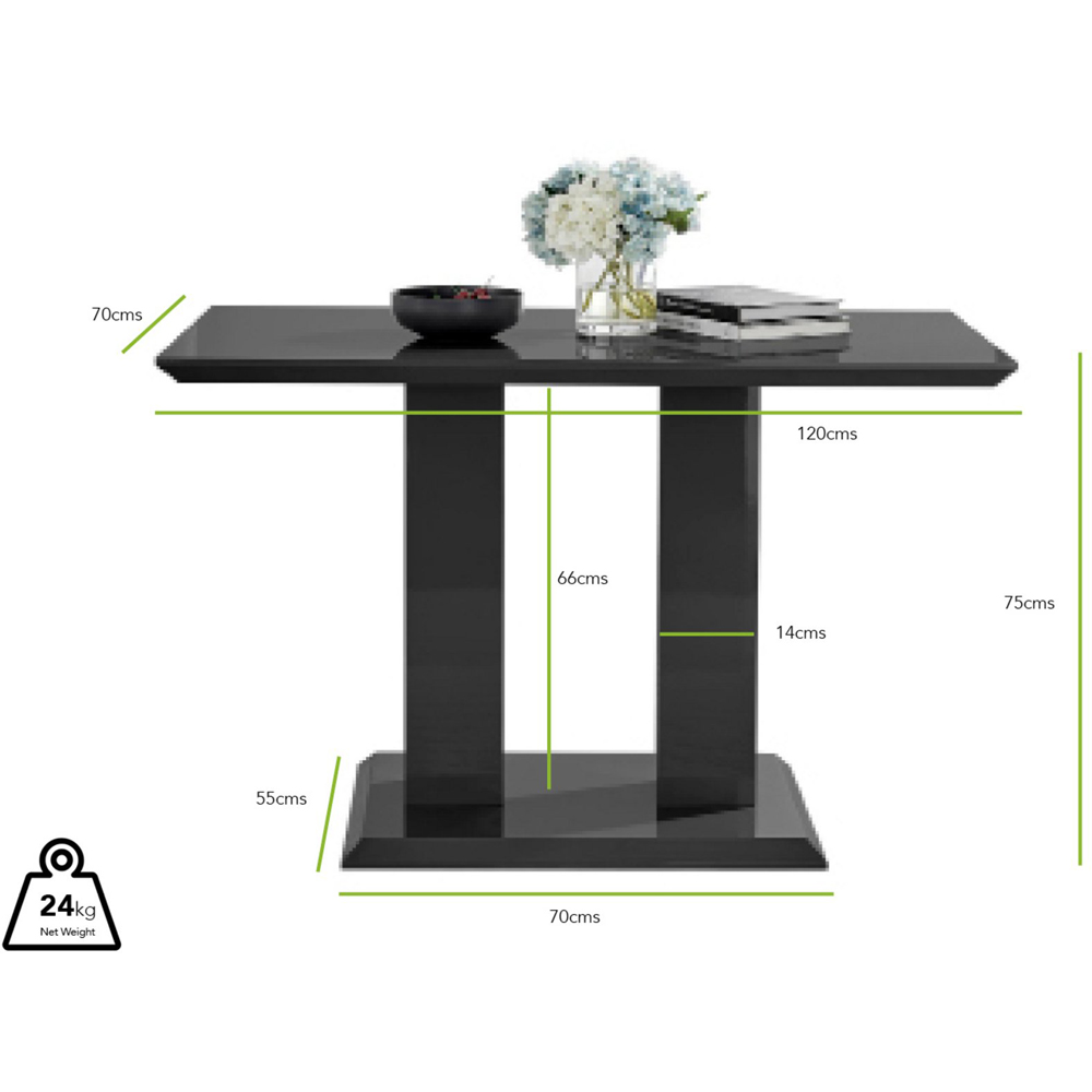Furniturebox Molini Cesano 4 Seater Dining Set Black Gloss and Grey Image 8