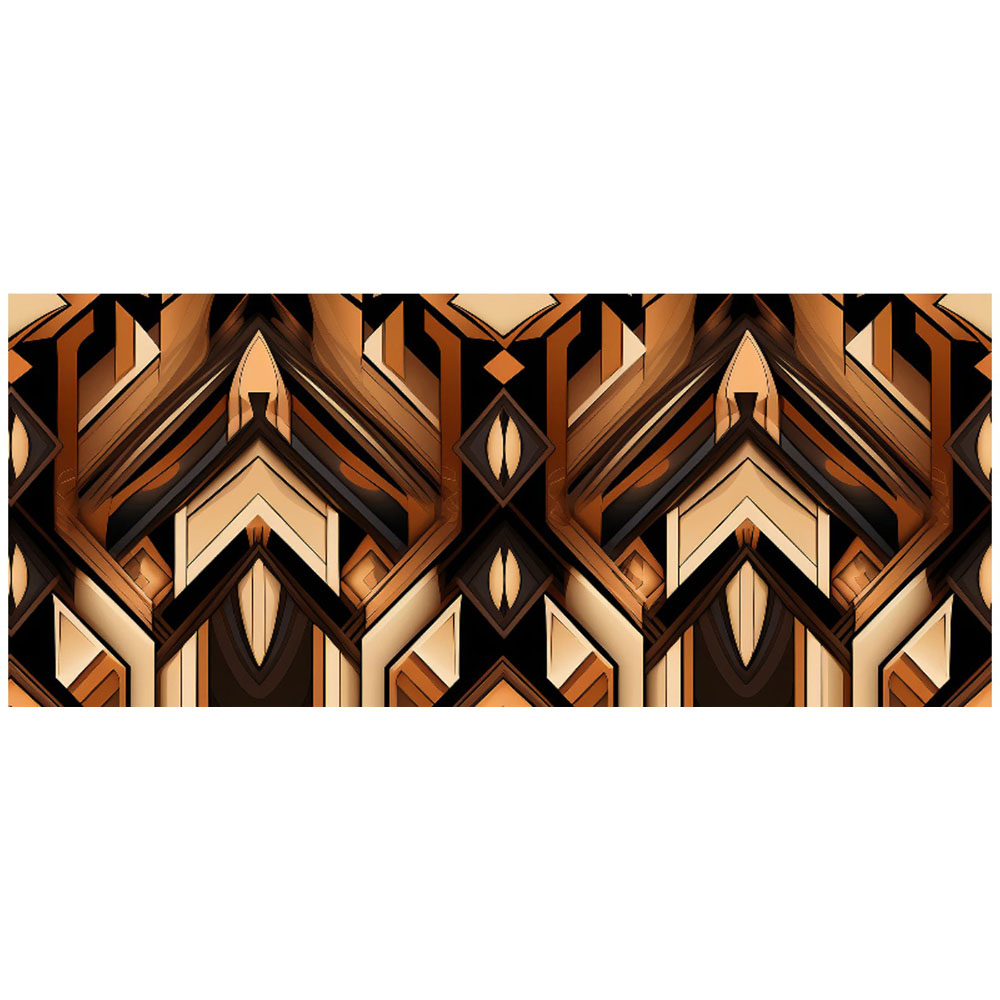 Warren Reed Designer Black and Brown Intricate Pattern Glass Bathroom Splashback 25 x 60cm Image 2