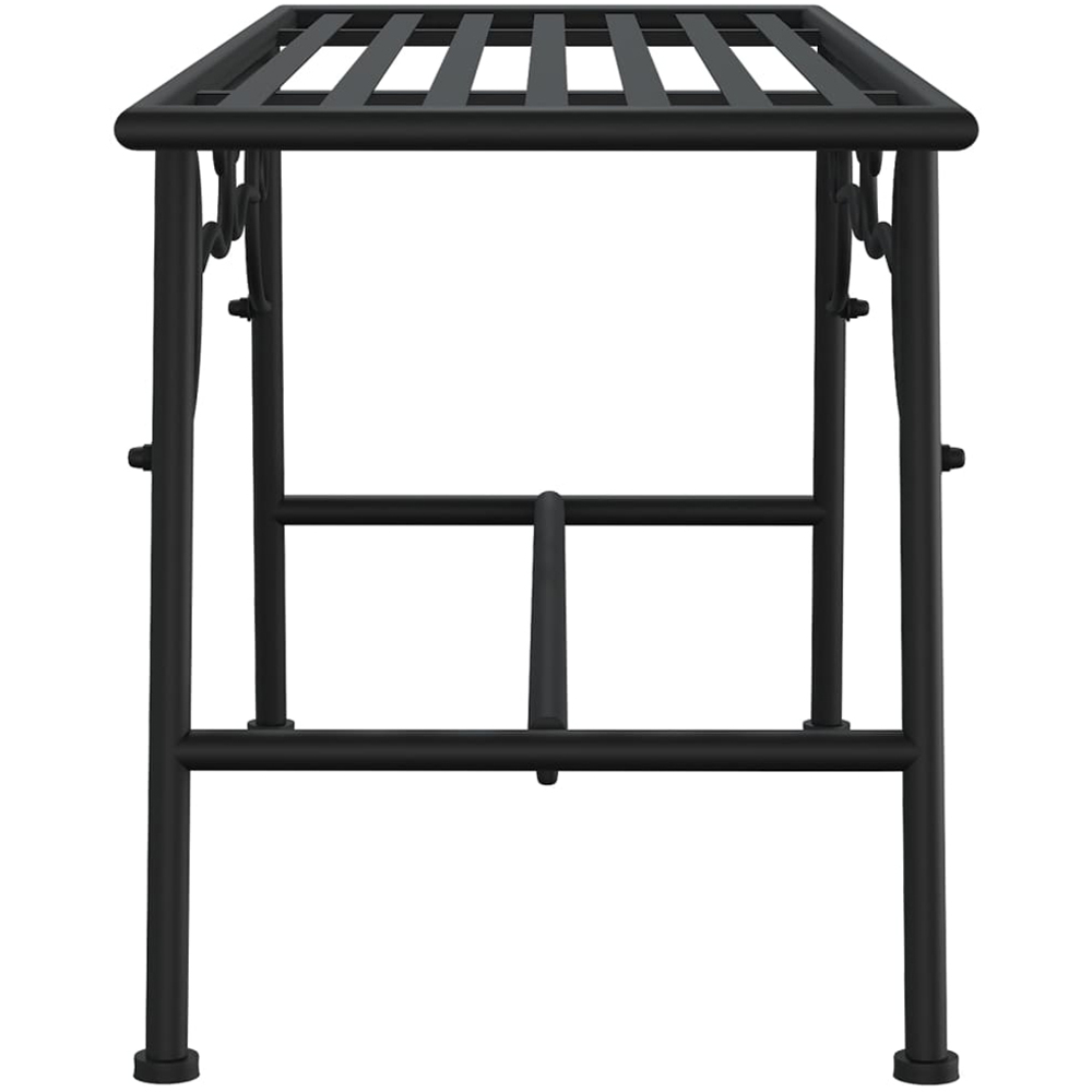 vidaXL Black Steel Scrollwork Garden Bench Image 4