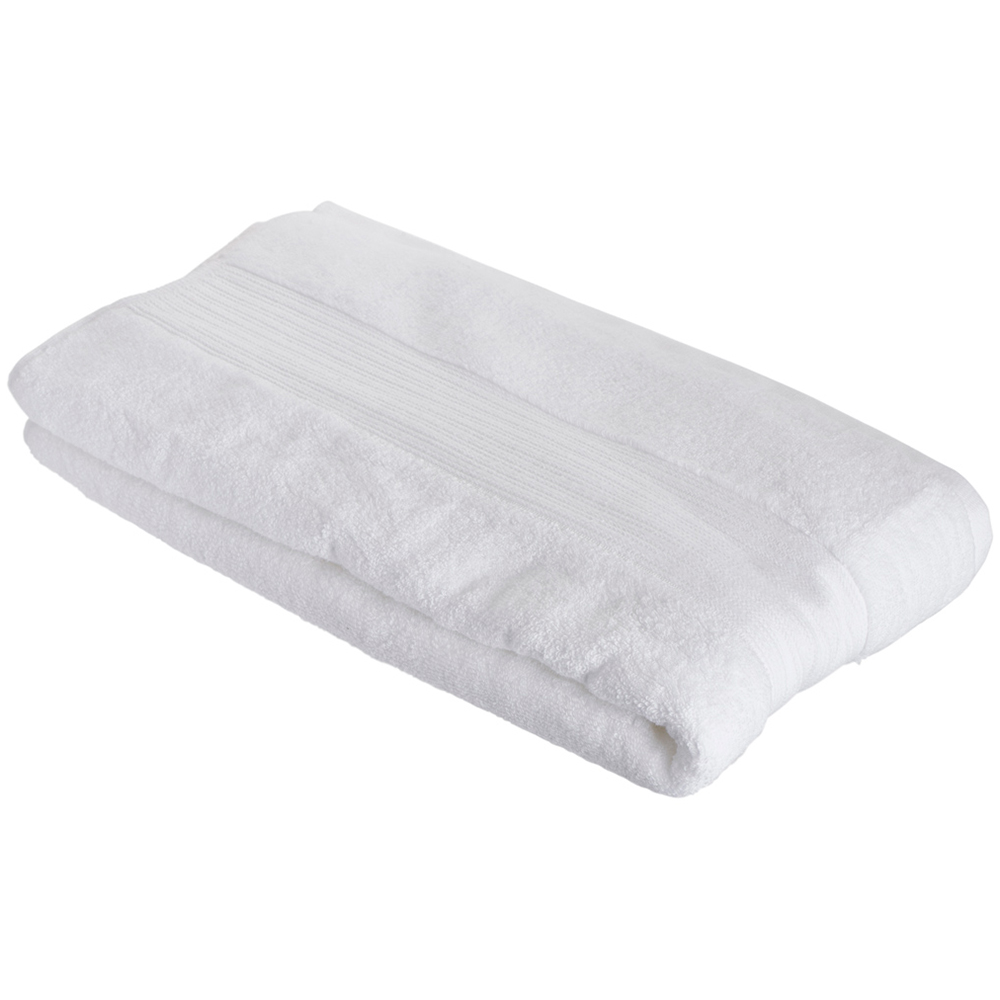 Wilko Supersoft Cotton White Bath Sheet Image 1