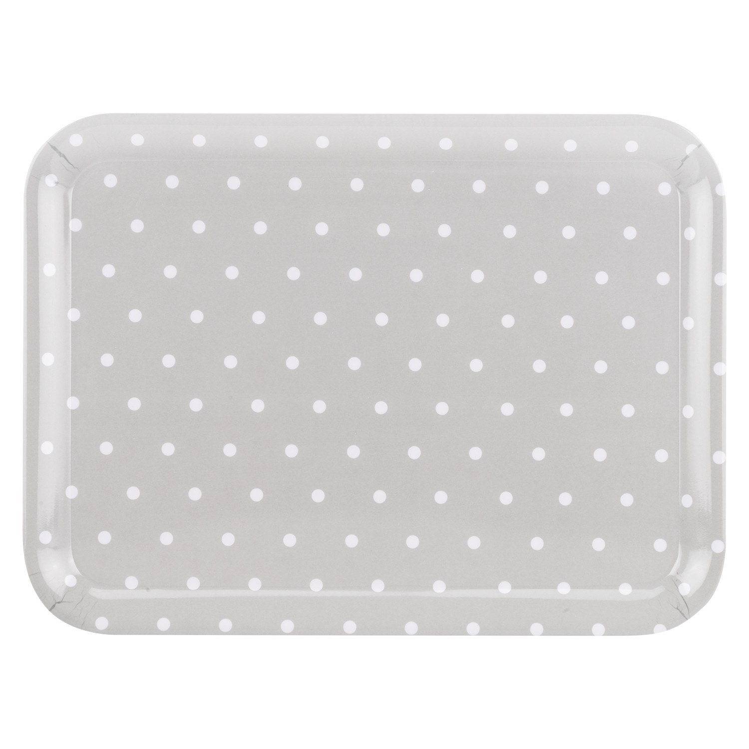 Simply Slate Grey Polka Dot Tea Tray Image