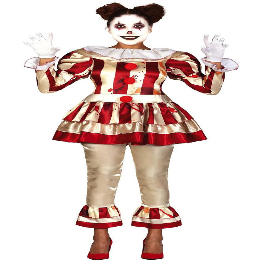 Fiestas Guirca Adult Scary Clown Beige Costume Large Image 3