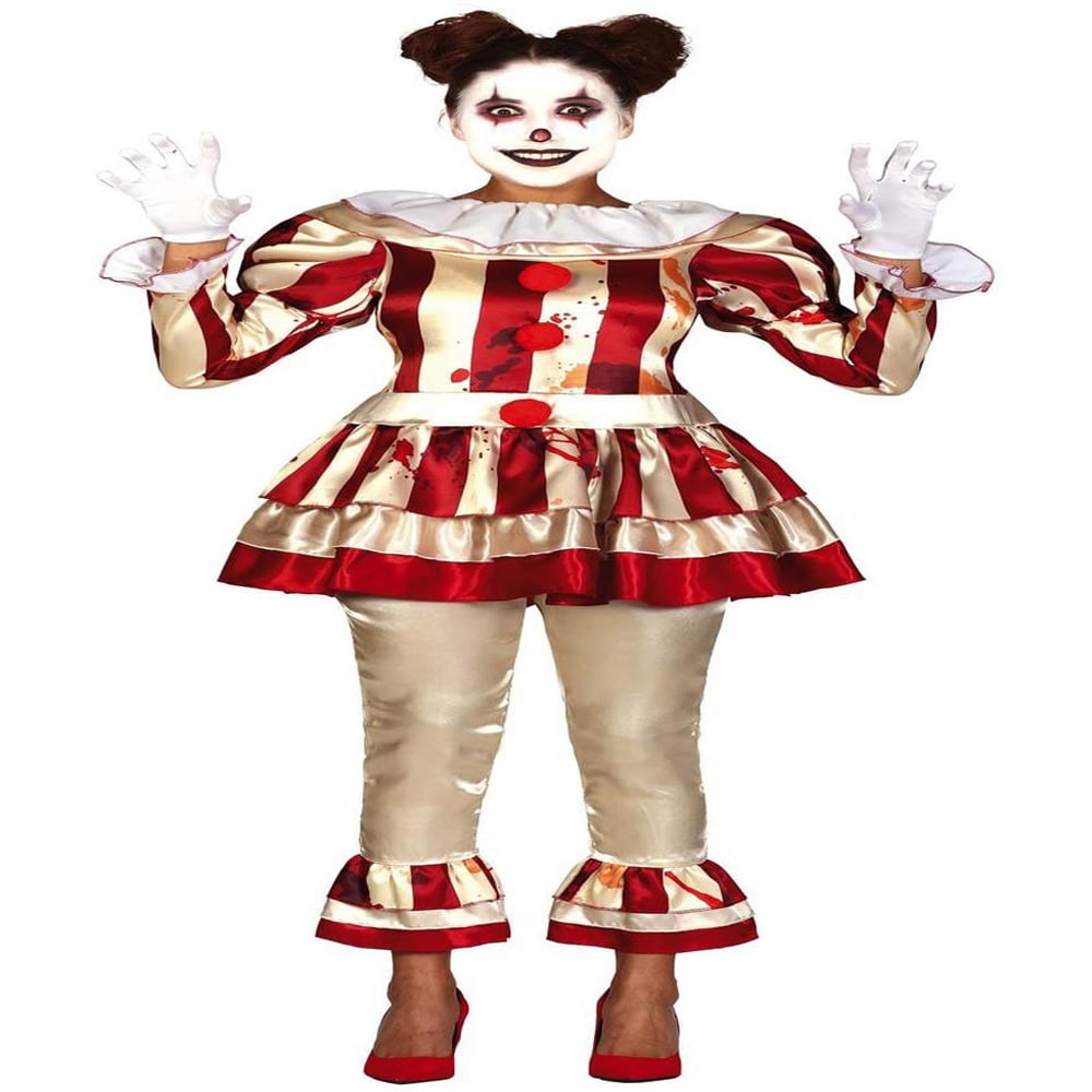 Fiestas Guirca Woman Scary Clown Beige Halloween Costume Medium Image 3