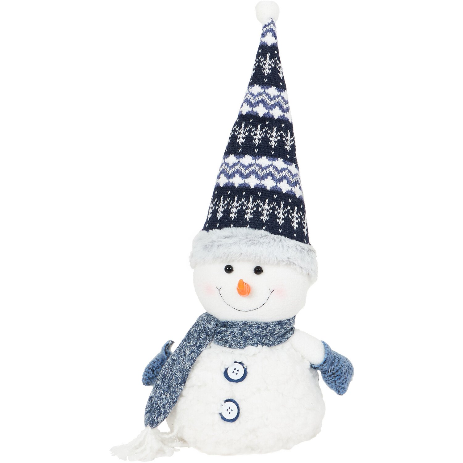 Navy Sitting Snowman  - Blue Image 1