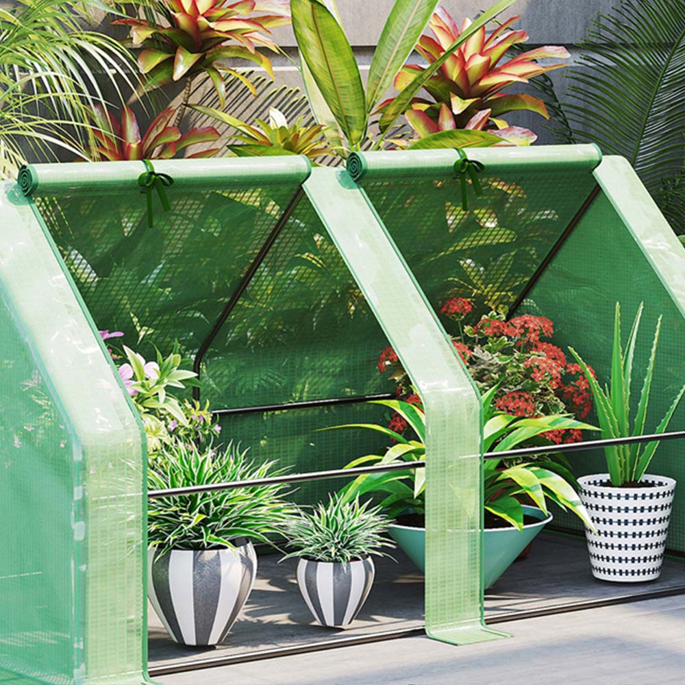 Outsunny Green Steel 3 x 6ft Mini Greenhouse Image 6