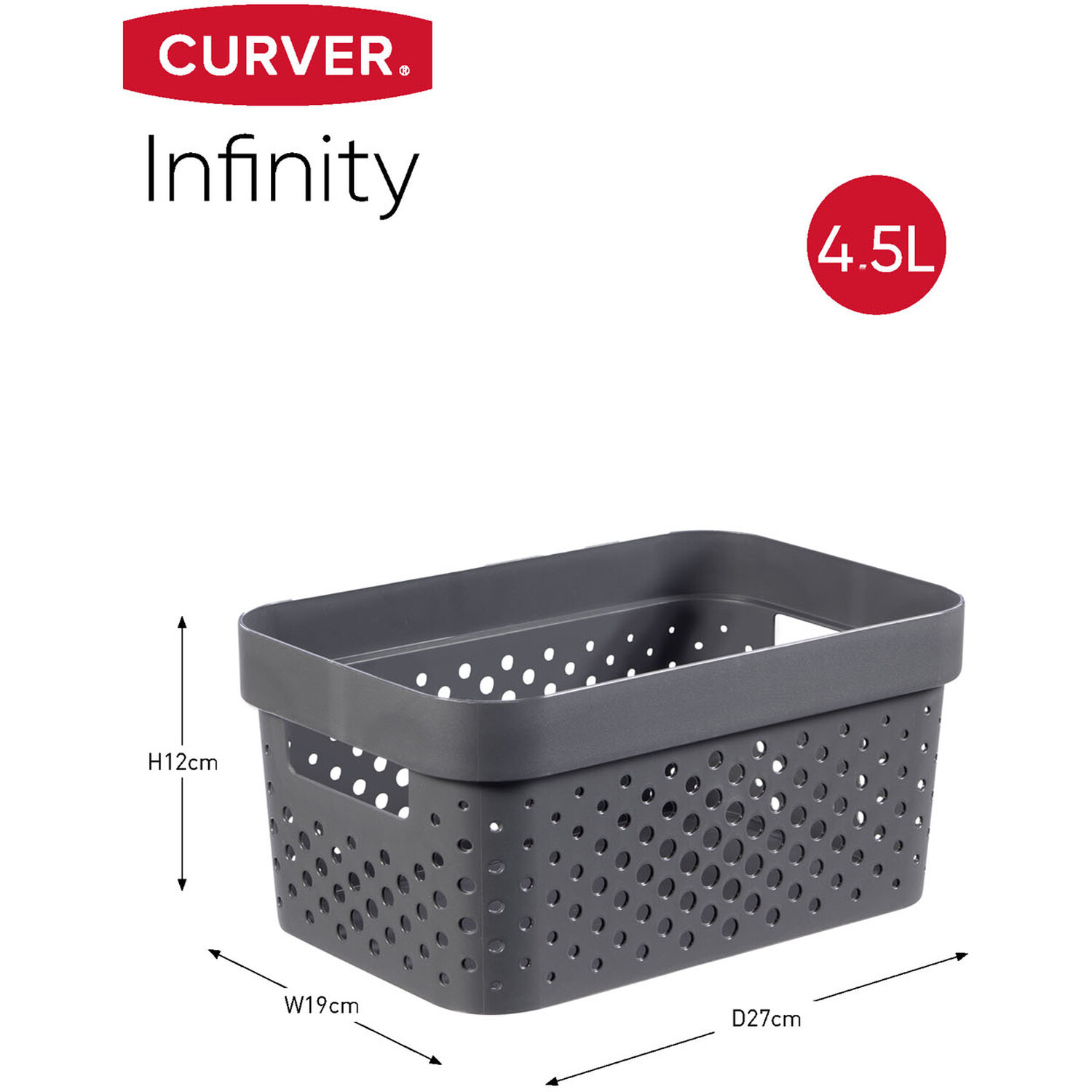 Curver Infinity Dots Storage Box   - Dark Grey / 4.5l Image 7