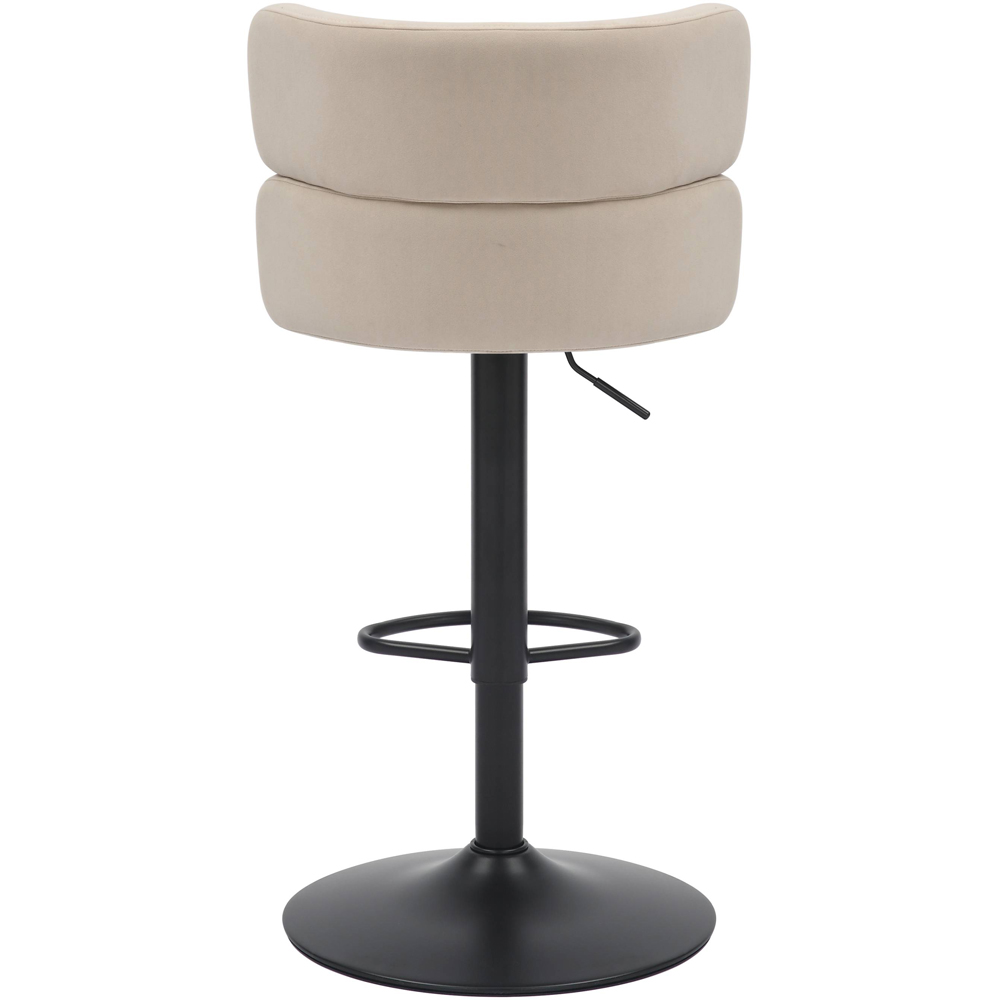 Mason Set of 2 Brushed Velvet Cream and Black Bar Stool Image 6