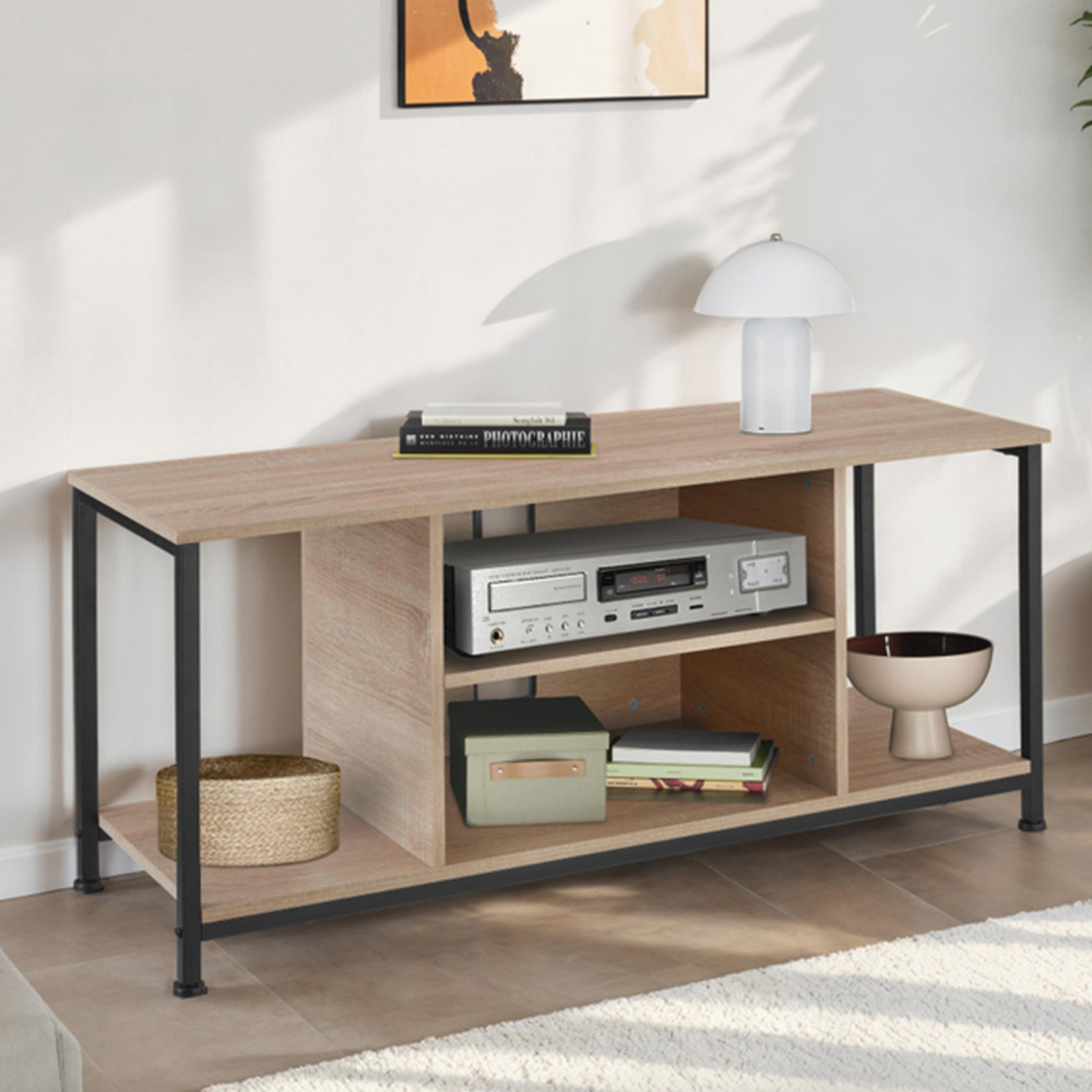 Tectake 4 Shelf Sonoma Oak TV Stand Image 1