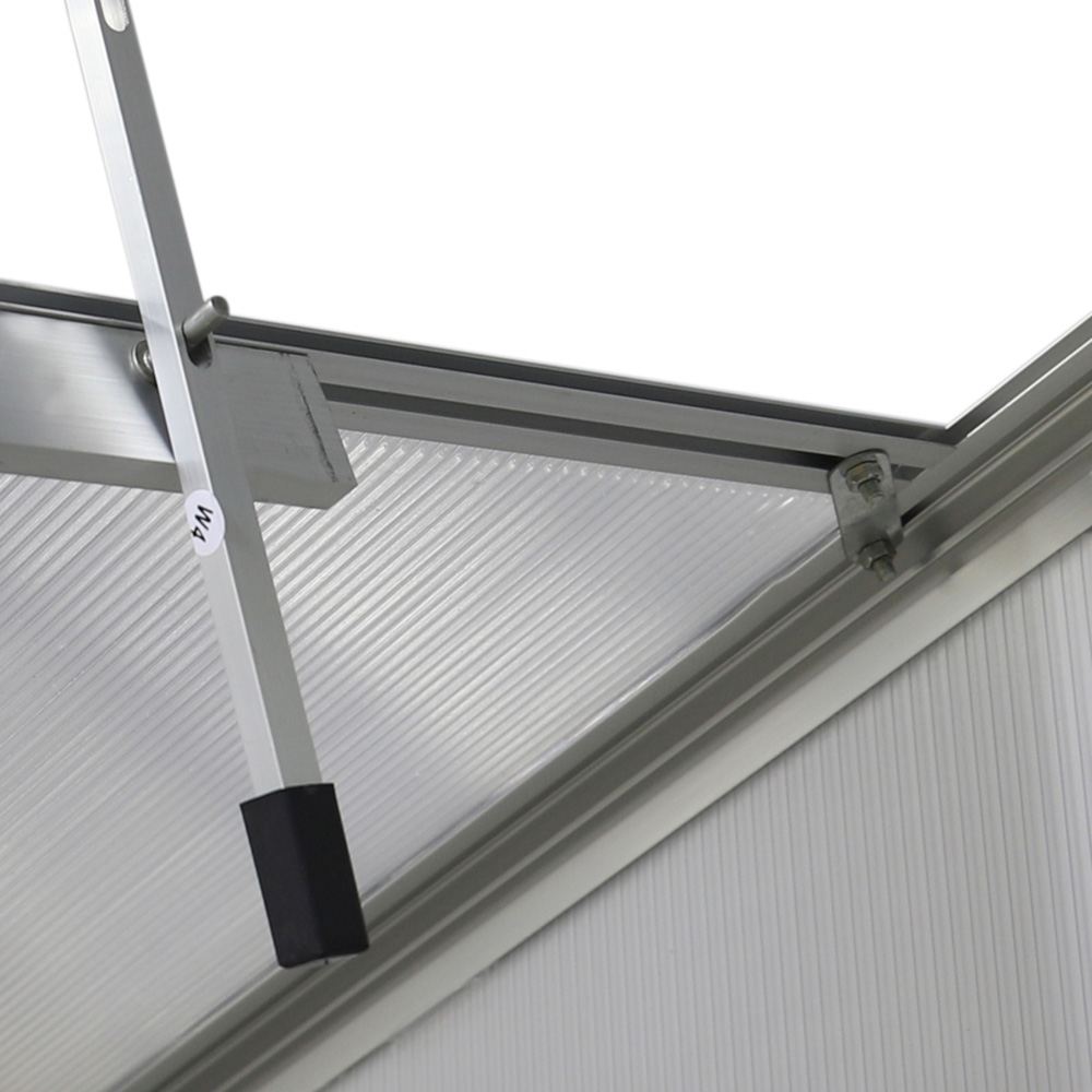 Living and Home Aluminium Polycarbonate 6.2 x 10.2ft Greenhouse with Base Image 6
