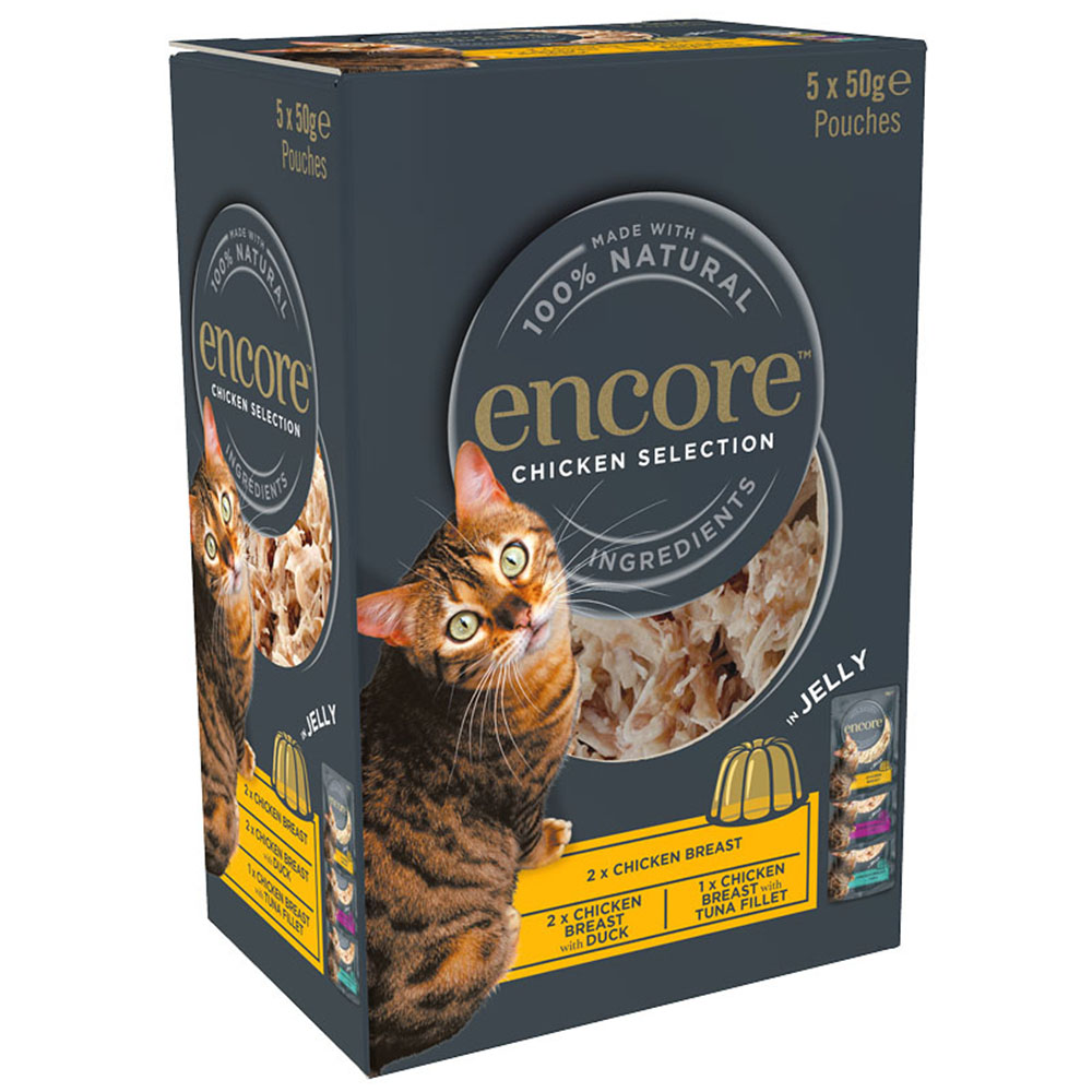 Encore Chicken Selection in Jelly Cat Food 5 x 50g Wilko