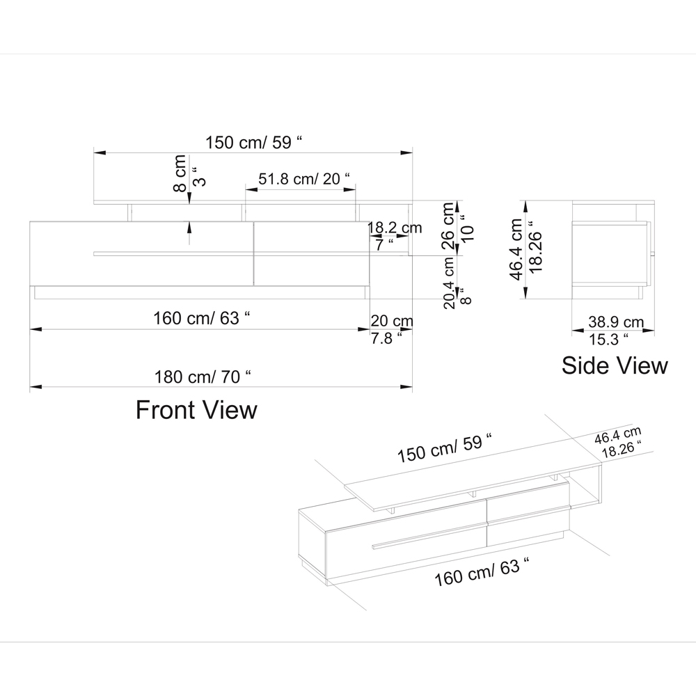 Decorotika Pia Cordoba and White TV Unit Image 5