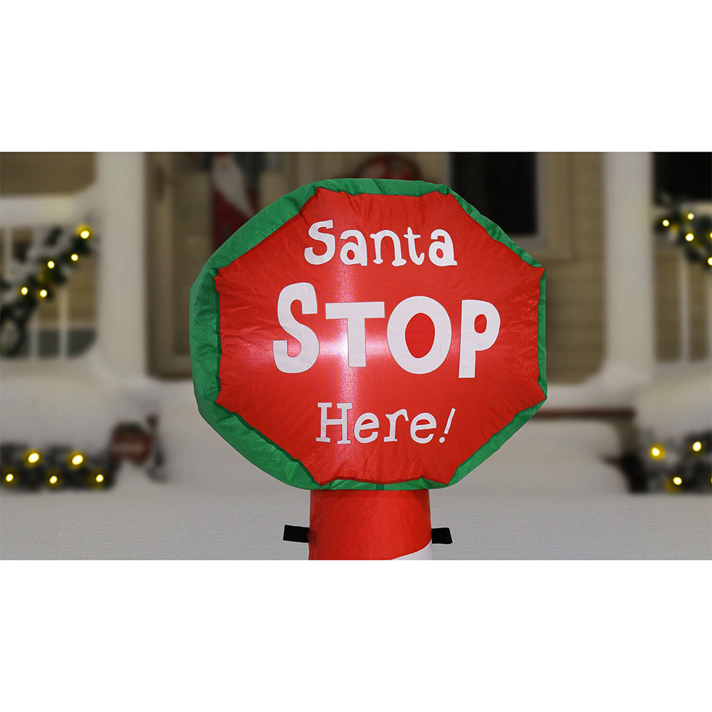 Inflatable Santa Stop Here 3.5ft Image 5