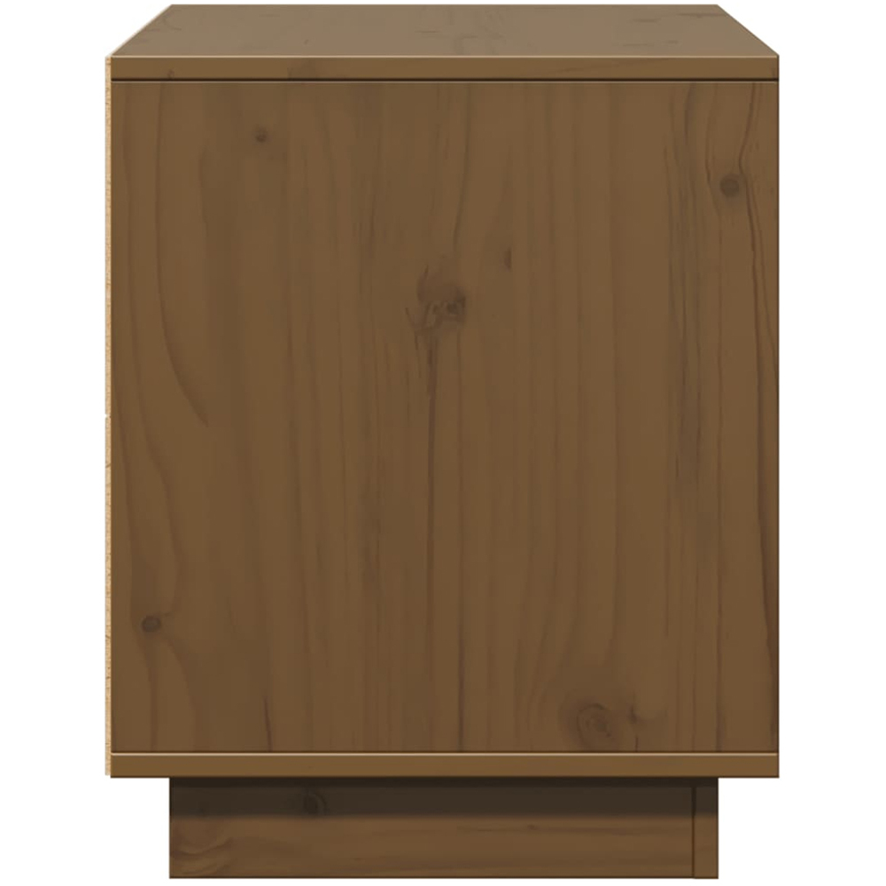 vidaXL Single Door Single Shelf Honey Brown Solid Pine Wood TV Cabinet Image 6
