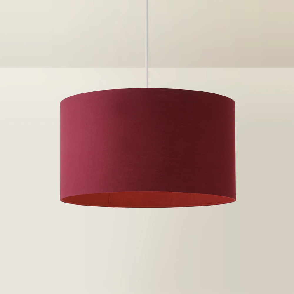 ValueLights Reni Plum Fabric Large Drum Ceiling Lamp Shade Image 5