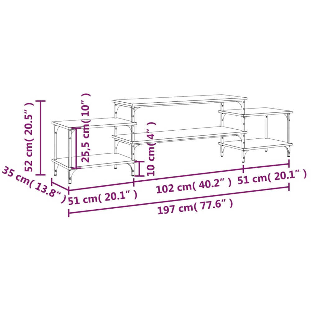 vidaXL 5 Shelf Sonoma Oak TV Cabinet Image 9