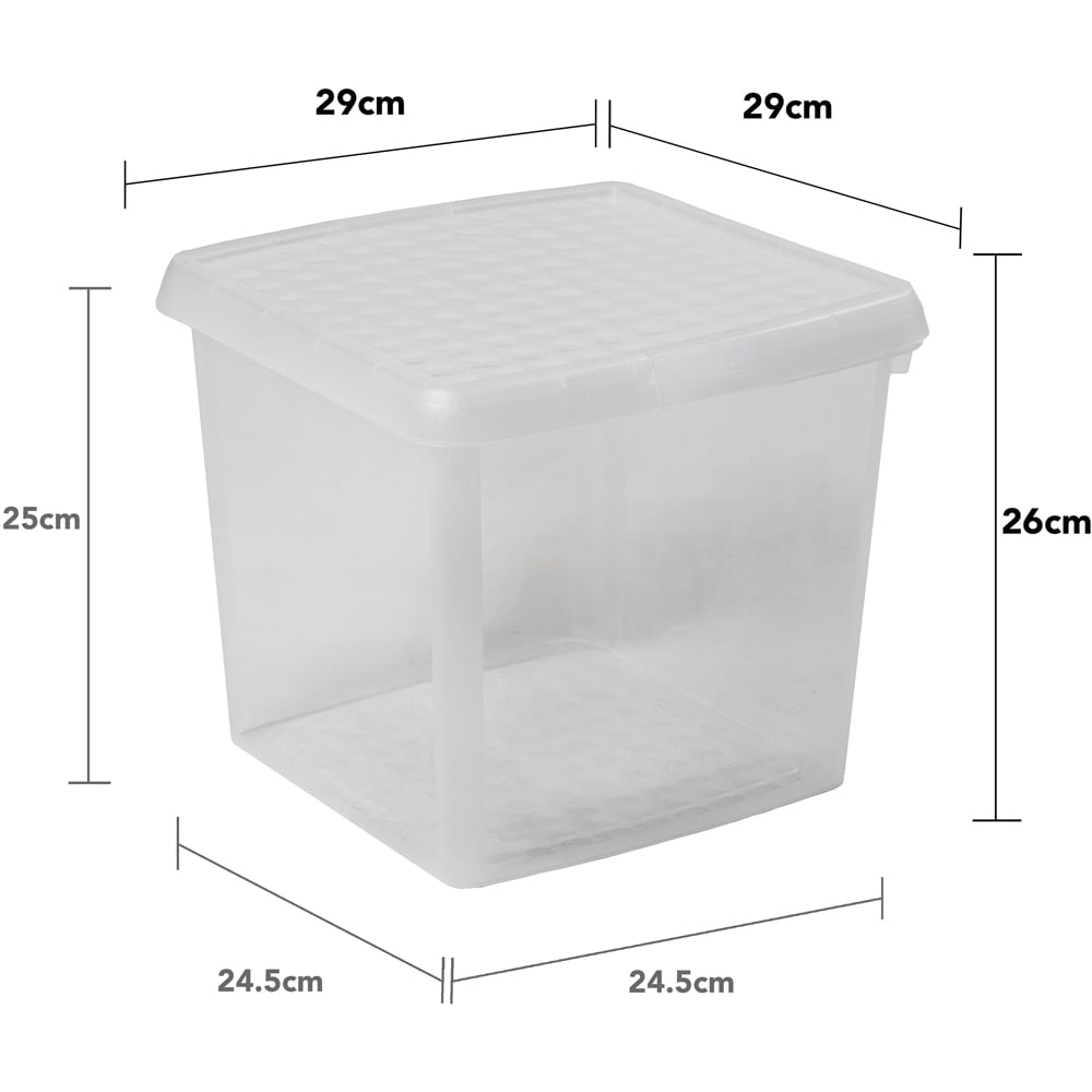 Wham Clip 14L Clear Square Storage Box with Lid 3 Pack Image 6