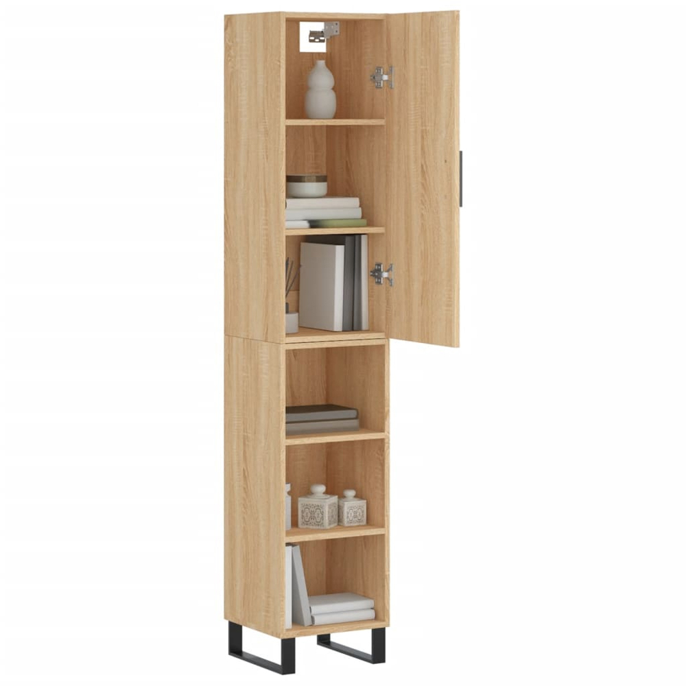 vidaXL Single Door 3 Shelf Sonoma Oak Highboard Image 3