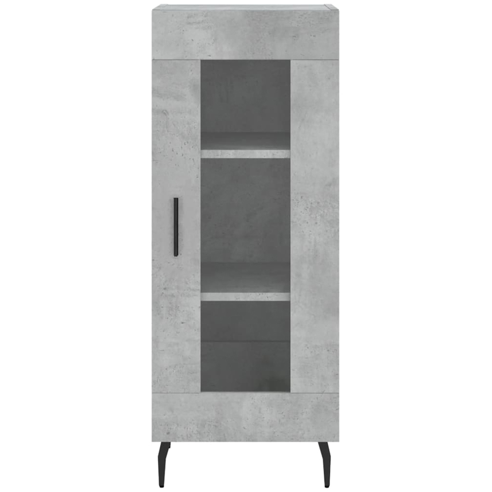 vidaXL Single Door Wood and Glass Concrete Grey Highboard Image 6