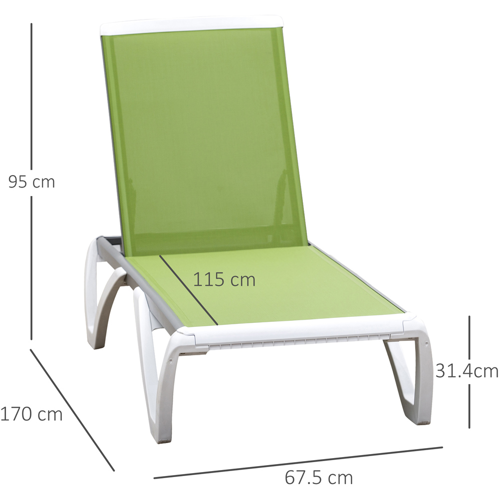 Outsunny Green 5 Level Adjustable Folding Sun Lounger Image 9