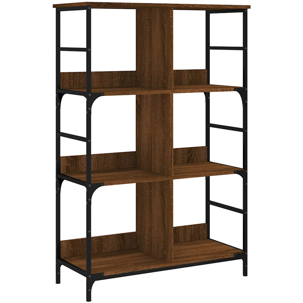 vidaXL 6 Shelf Brown Oak Wooden Bookcase Image 2