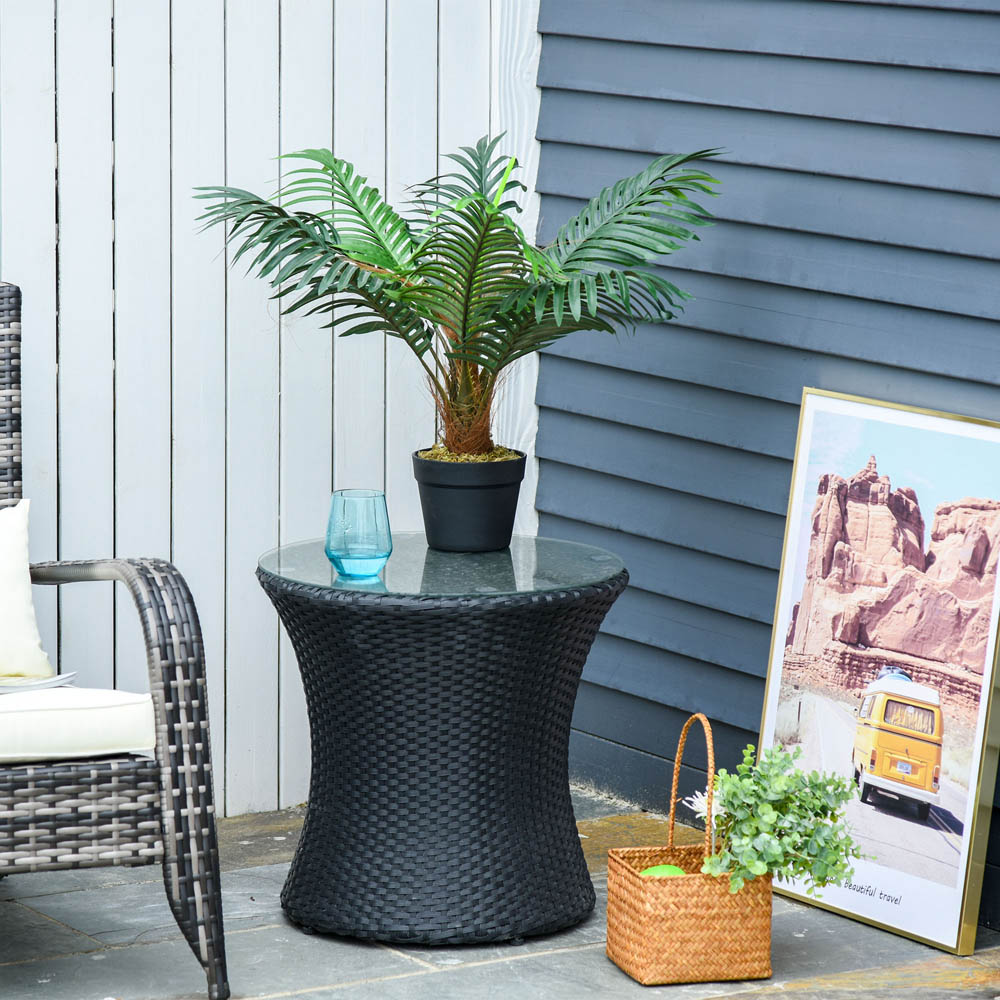 Outsunny Tropical Palm Tree Artificial Plant In Pot 2ft Image 2