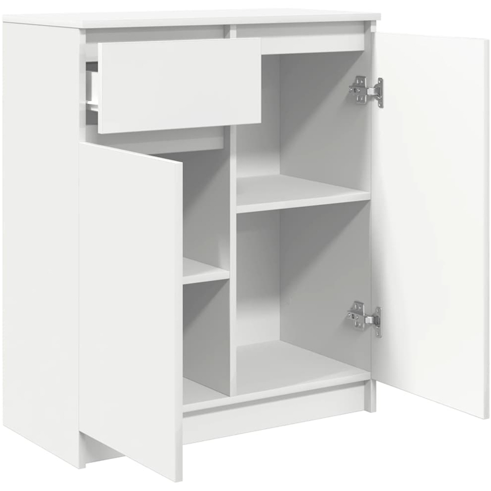 vidaXL 2 Door Single Drawer White Sideboard Image 4