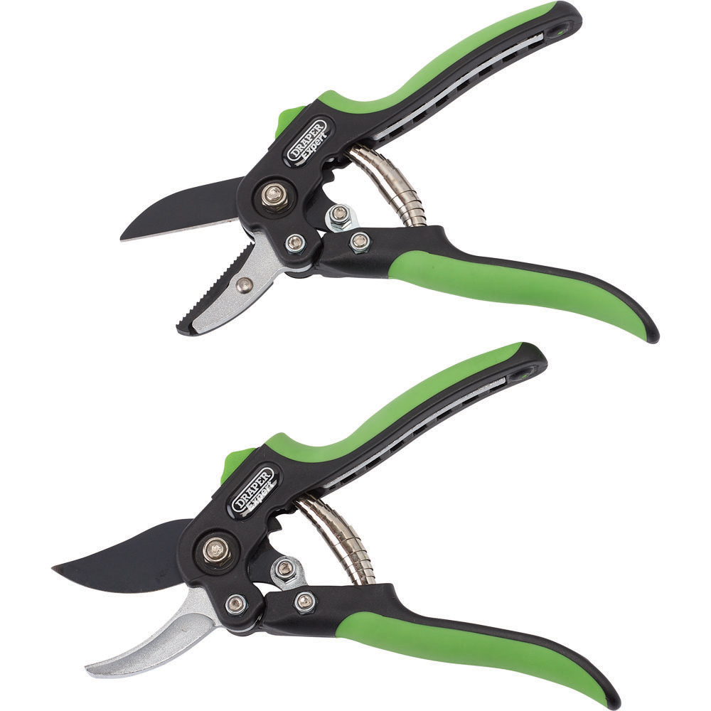 Draper Expert Anvil and Bypass Secateurs 20cm Set of 2 Wilko