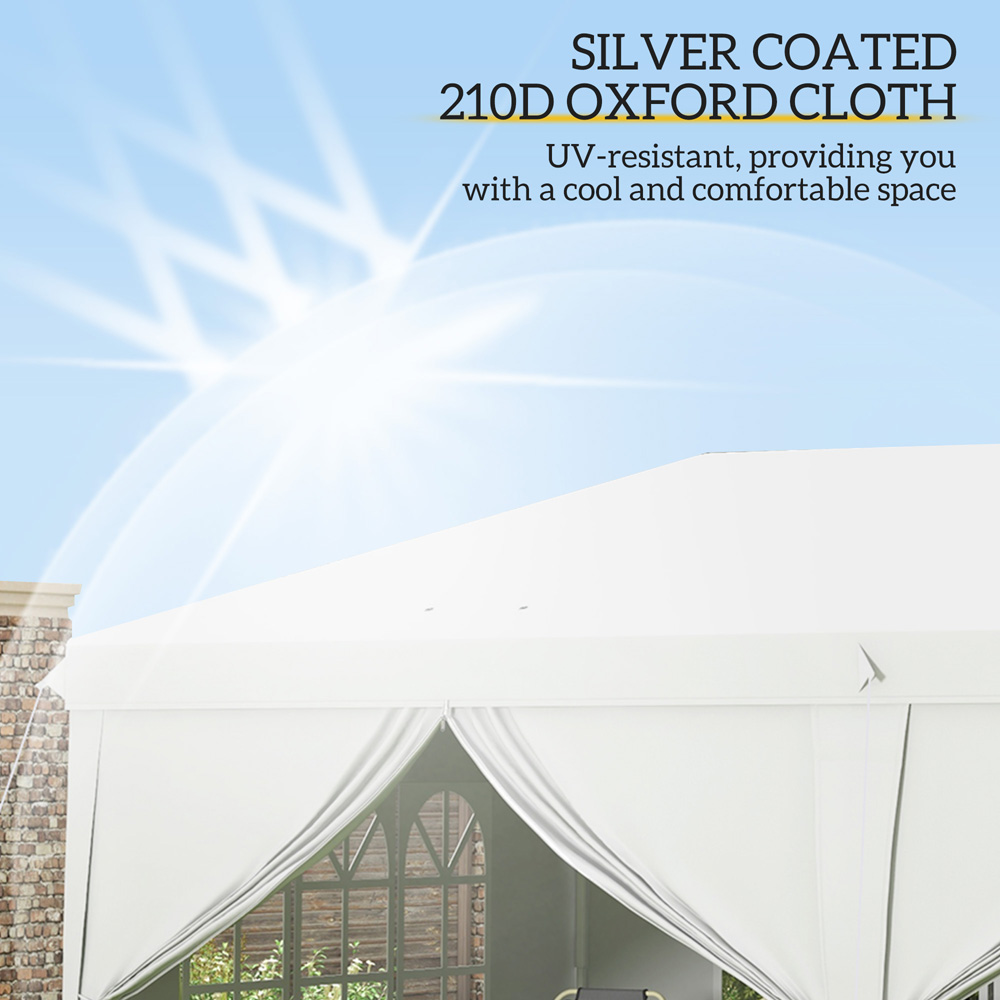 Outsunny 3 x 6m Silver Pop Up Gazebo with Sides Image 5
