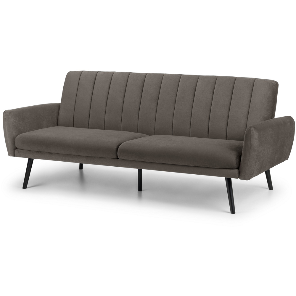 Julian Bowen Afina 2 Seater Grey Velvet Sofa Bed Image 2