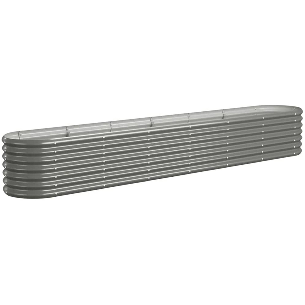 vidaXL Grey Galvanised Steel Raised Garden Bed 36 x 260 x 40cm Image 1