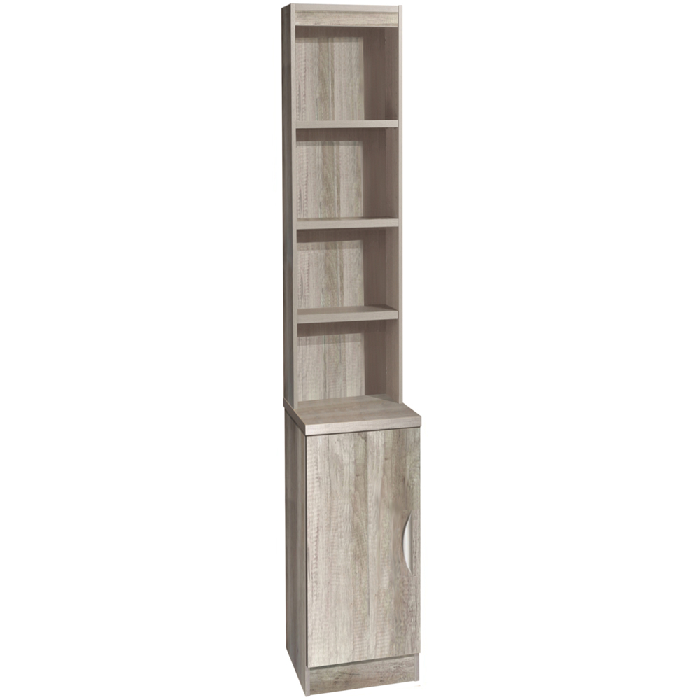 R White Cabinets Single Door 4 Shelf Grey Desk Height Cupboard with Hutch Image 2