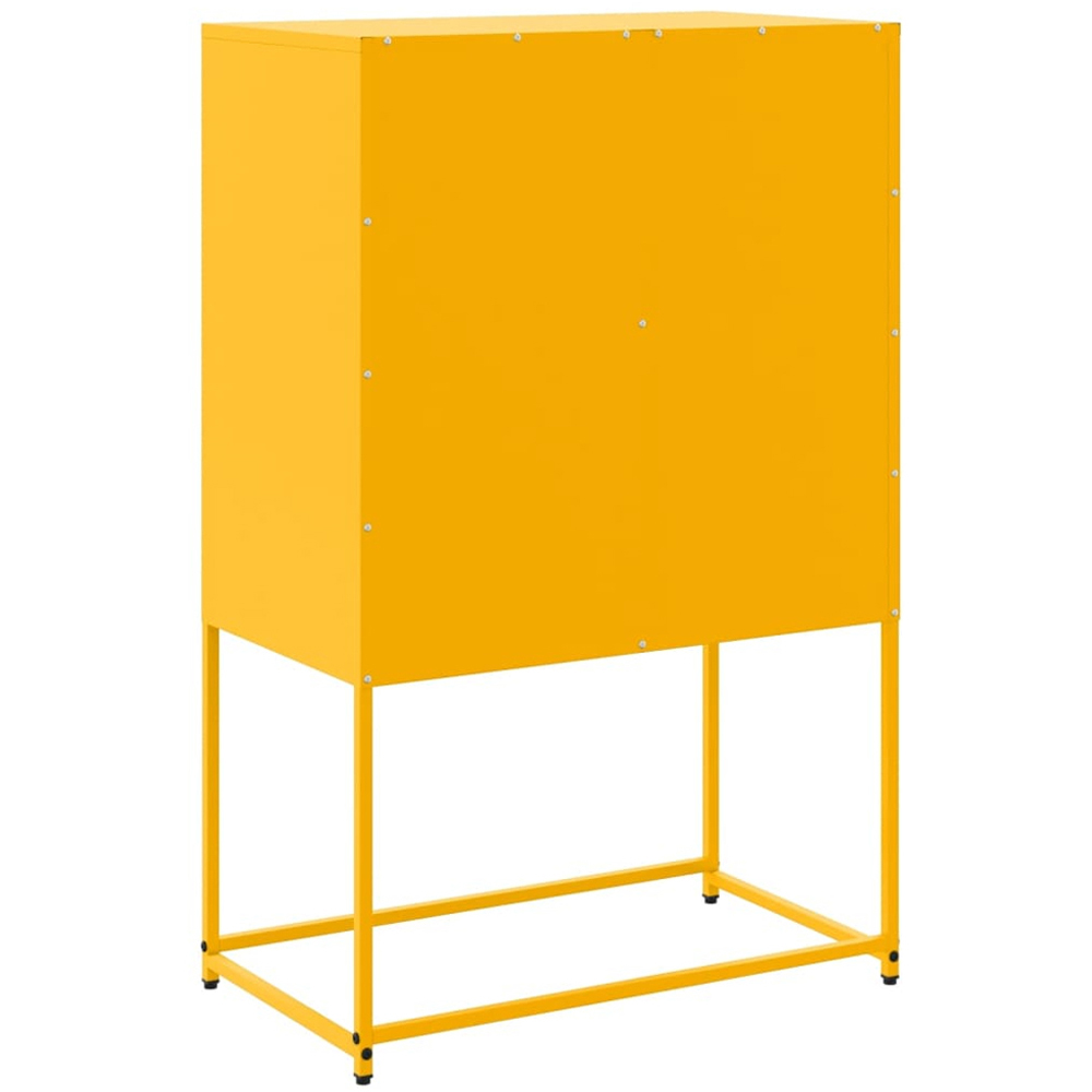 vidaXL 4 Door Mustard Yellow Industrial Metal Sideboard Image 8
