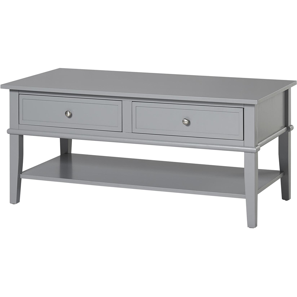 Dorel Franklin 2 Drawer Single Shelf Grey Coffee Table Image 2