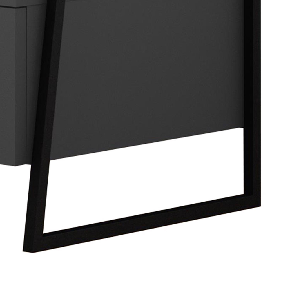 FWStyle Pal Single Drawer Single Shelf Anthracite Bedside Table Image 4