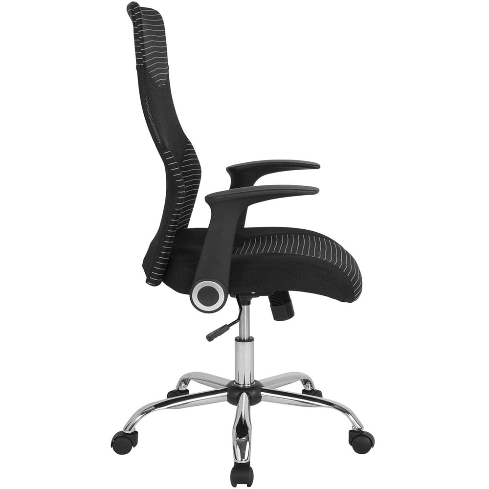 FWStyle Black Mesh Striped High Back Office Chair Image 4