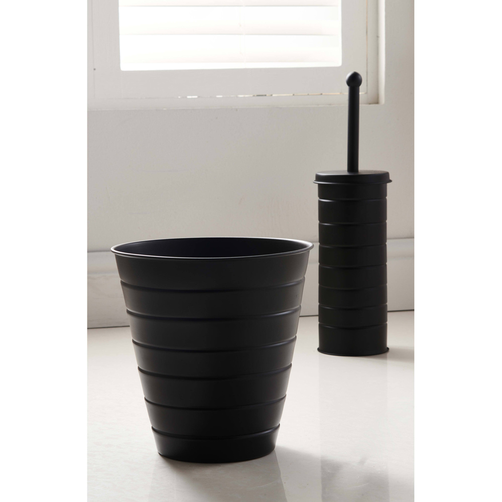 OurHouse Black Toilet Brush and Bin Image 2