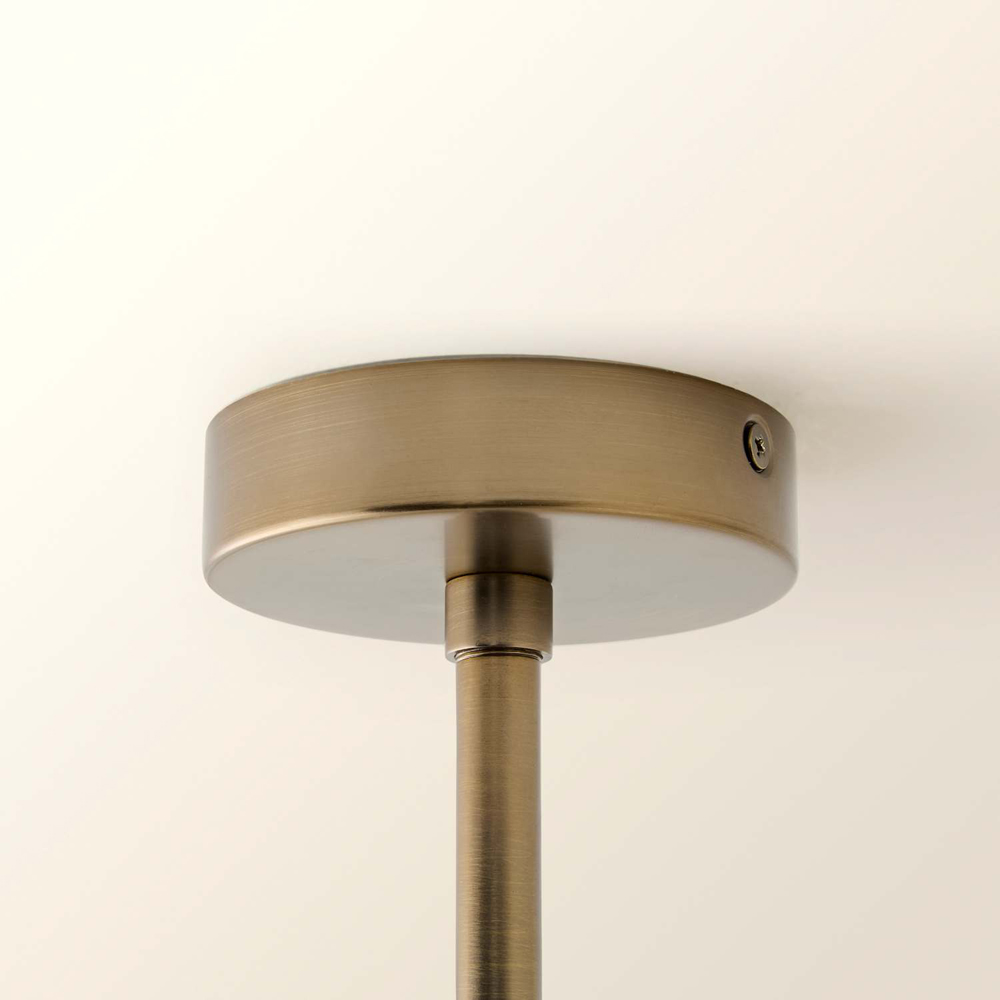 ValueLights Susie Glass Shade Brushed Brass Adjustable Drop LED Ceiling Pendant Light with Bulb Image 5