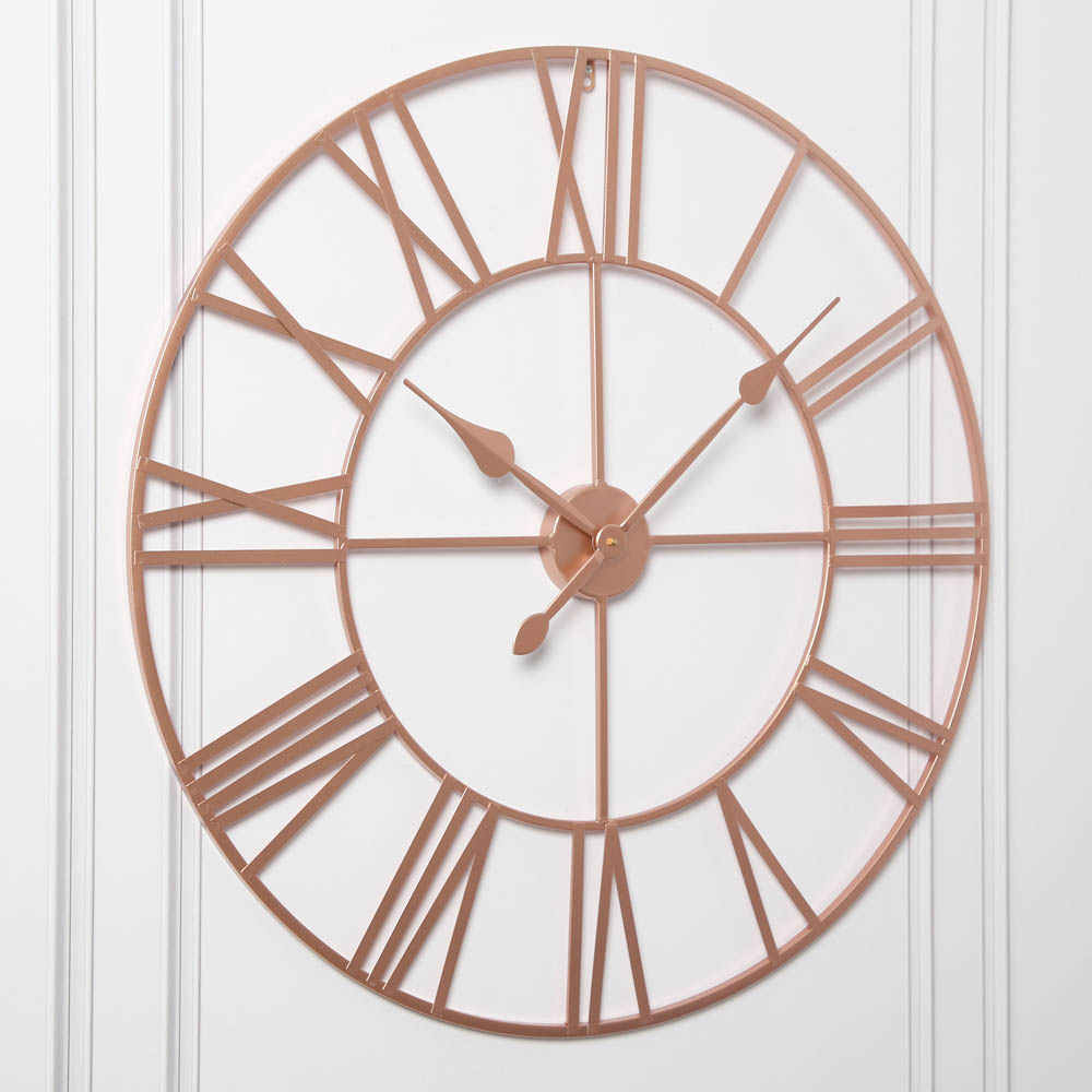 EOS Copper Skeleton Wall Clock with Roman Numerals 80cm Image 8