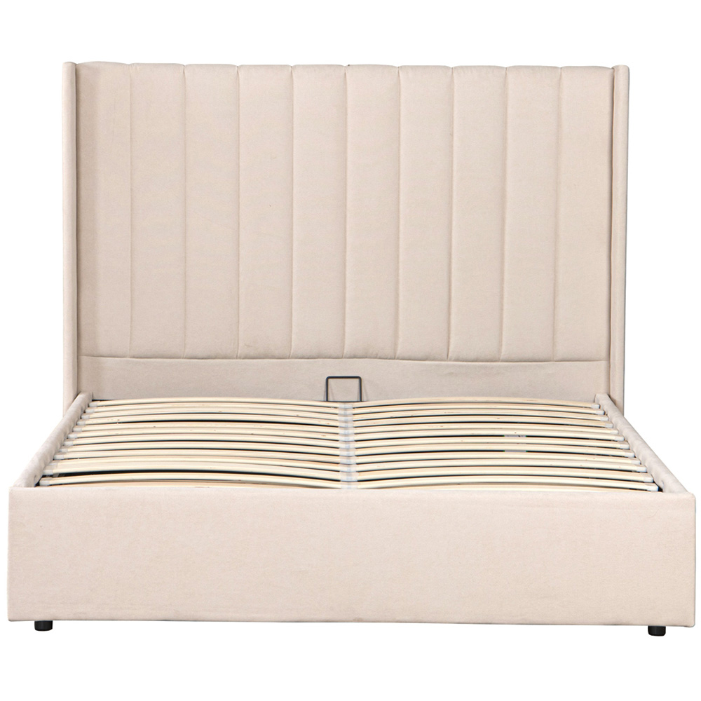 OAT Home Daresbury Double Natural Lift-Up Ottoman Bed Frame with Winged Headboard Image 2