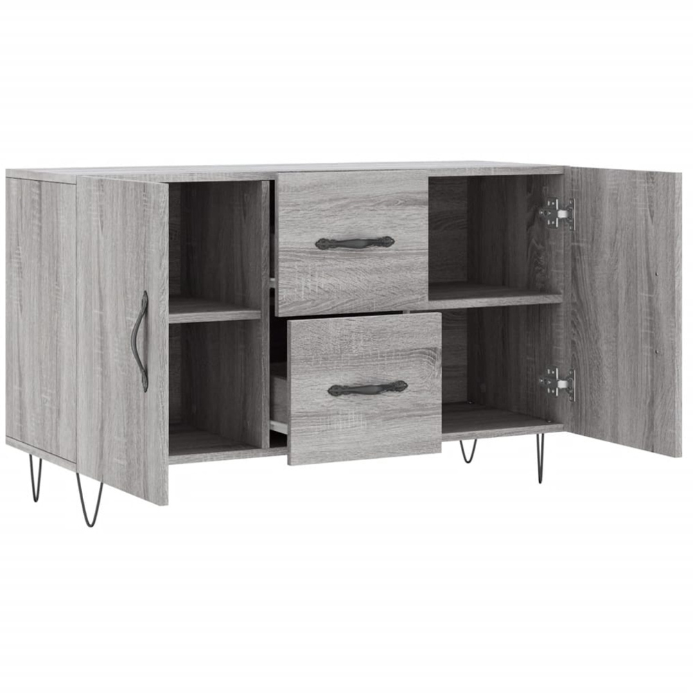 vidaXL 2 Door 2 Drawer Grey Sonoma Wooden Sideboard Image 5
