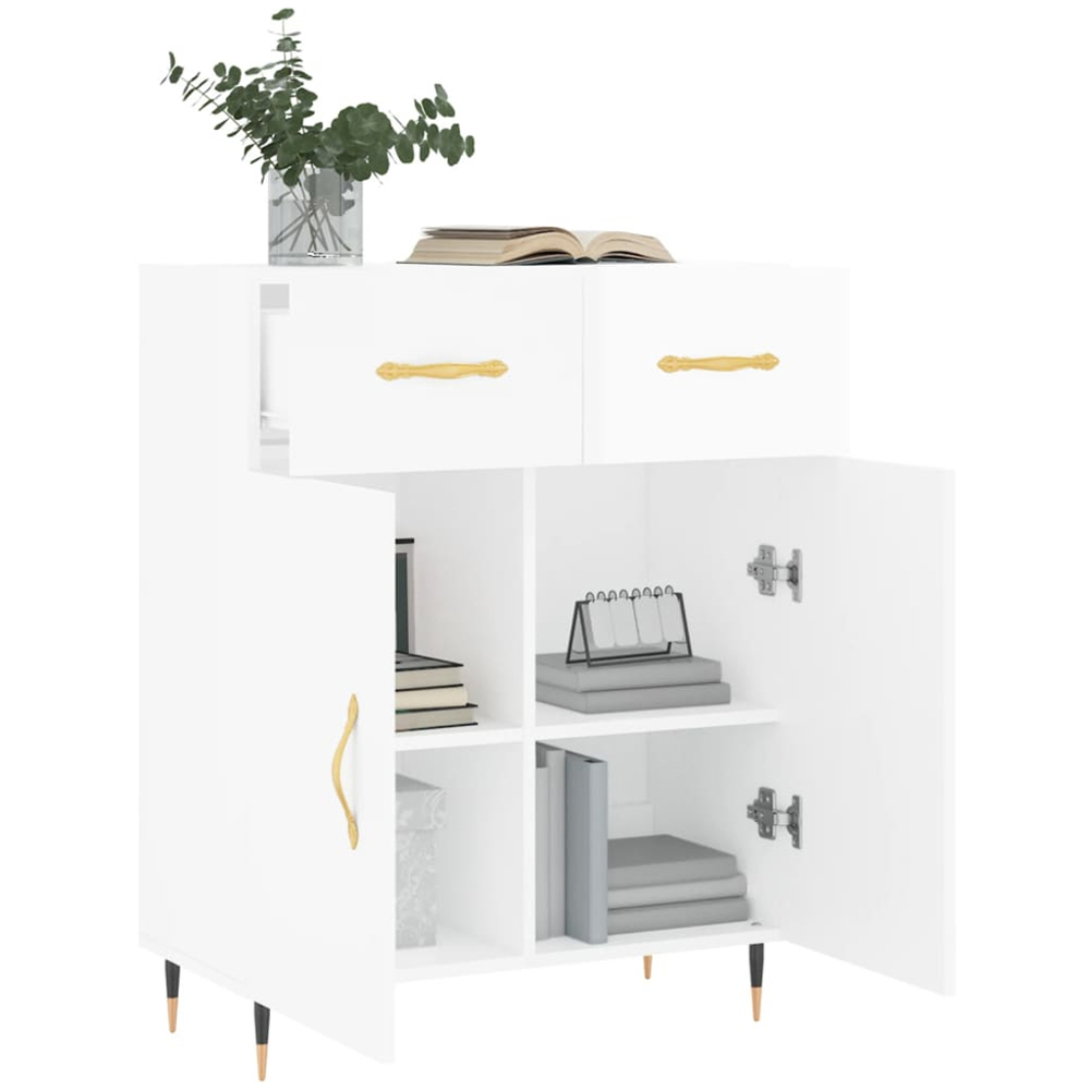 vidaXL 2 Door 2 Drawer White Sideboard Image 4