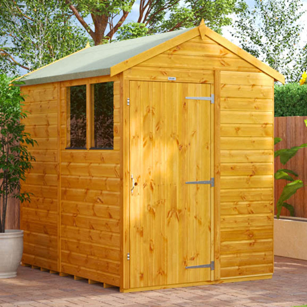 Power Sheds 7 x 5ft Apex Wooden Shed with Window Image 2