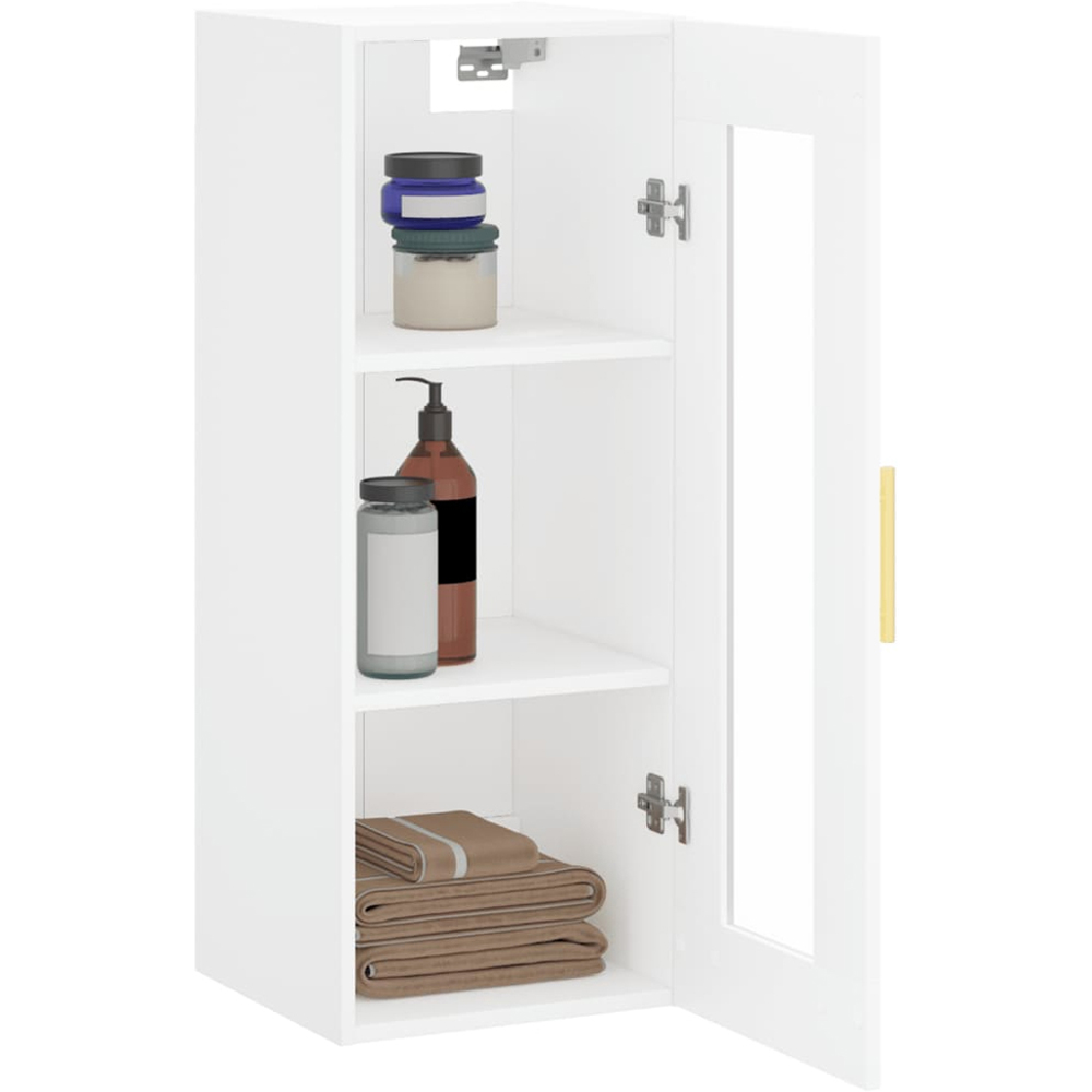 vidaXL Single Glass Door White Wall Mounted Narrow Cabinet Image 5